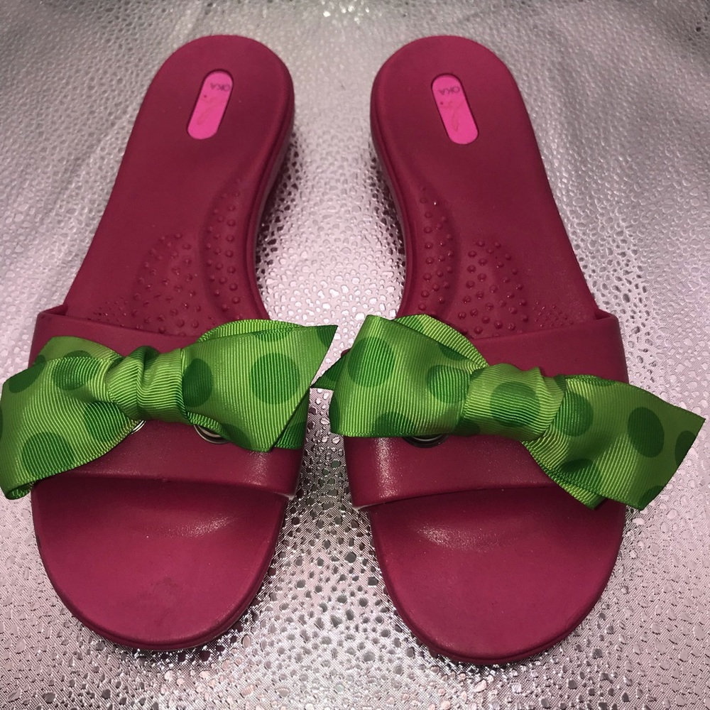 Oka b sandals pink/green. Size ML (ii)